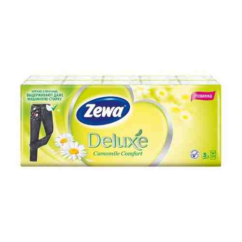 Платочки Zewa (Зева) бумажные Deluxe Camomile Comfort 10 шт. 10 упак. арт. 499466