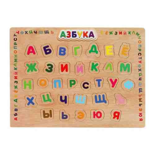 Игрушка деревянная рамка-вкладыш азбука Буратино арт. 1639764