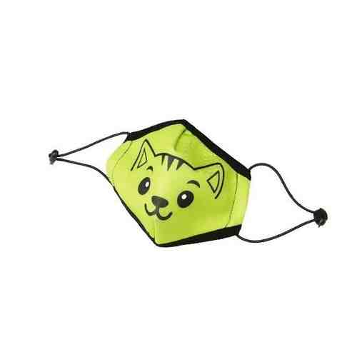 Клинса маска гигиенич. лицевая неопреновая многоразовая зеленая с рис.котенок№1 арт. 1280353