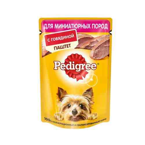 Корм влажный для взрослых собак миниатюрных пород Паштет с говядиной Pedigree 80г арт. 1606186