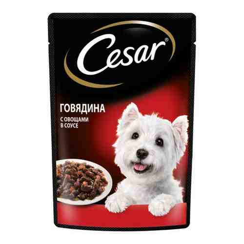 Корм влажный для взрослых собак с говядиной и овощами в соусе Cesar 85г арт. 1606044