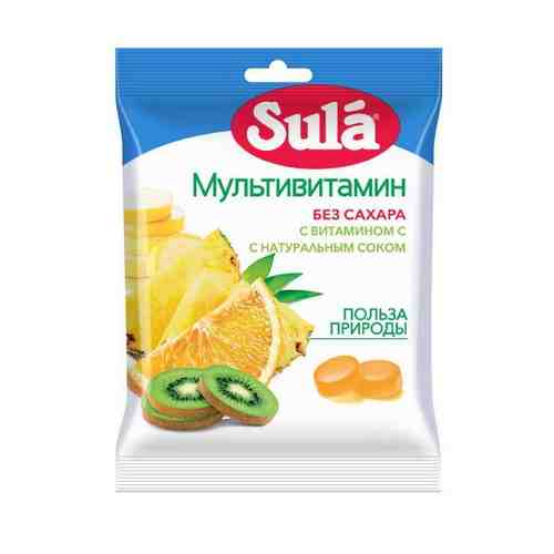 Леденцы Sula (Сула) фруктовые Мультивитамин без сахара с витамином С 60 г арт. 899297