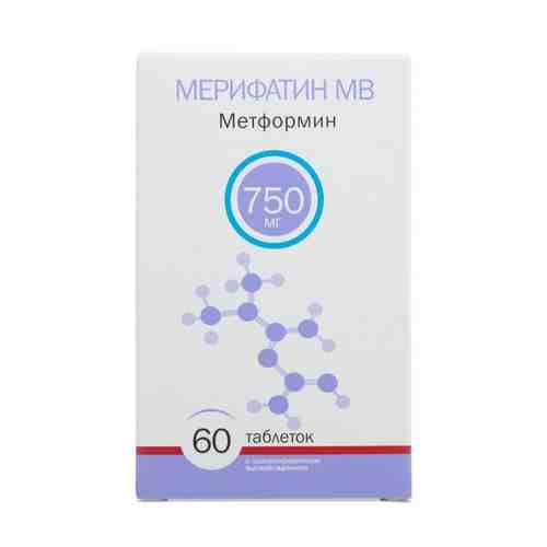 Мерифатин МВ таблетки с пролонг. высвоб. 750мг 60шт арт. 1125121