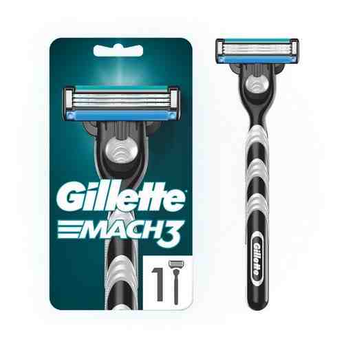 Мужская бритва Gillette (Жиллетт) Mach3 с 1 сменной кассетой арт. 490701