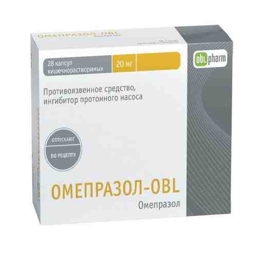 Омепразол-OBL капсулы кишечнораств. 20мг 28шт арт. 534350