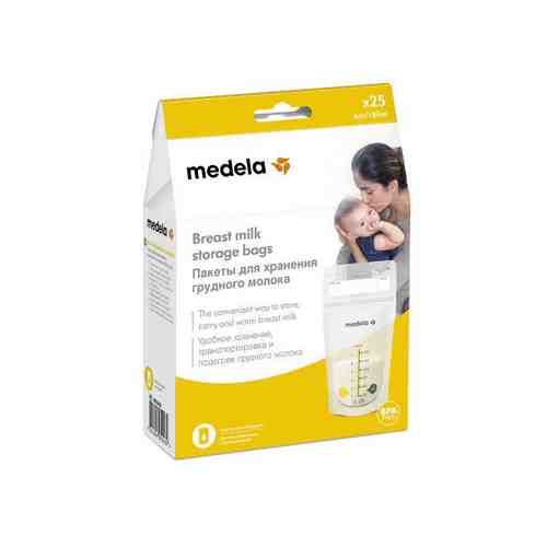 Пакеты Medela (Медела) для хранения грудного молока одноразовые полимерные 180мл 25 шт. арт. 760755