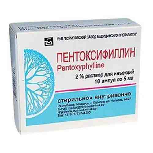 Пентоксифиллин раствор для инъекций 20мг/мл 5мл 10шт арт. 497773