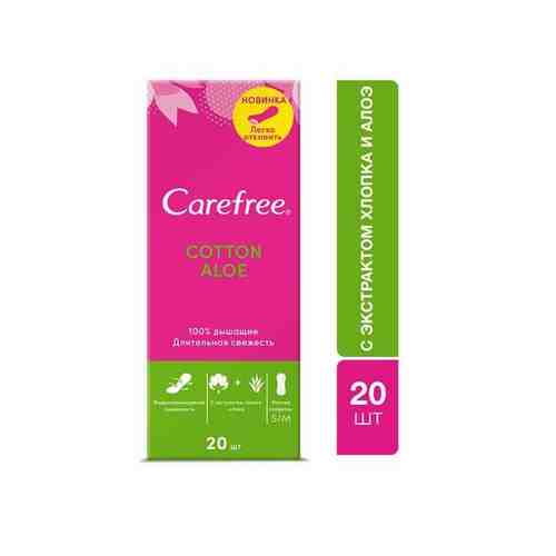 Прокладки женские гигиенические ежедневные Cotton Feel Aloe Carefree/Кэфри 20шт арт. 500041