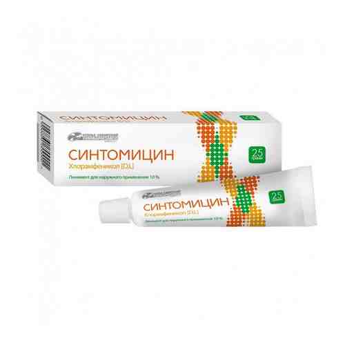 Синтомицин линимент для наружного применения 10% 25г арт. 2179866