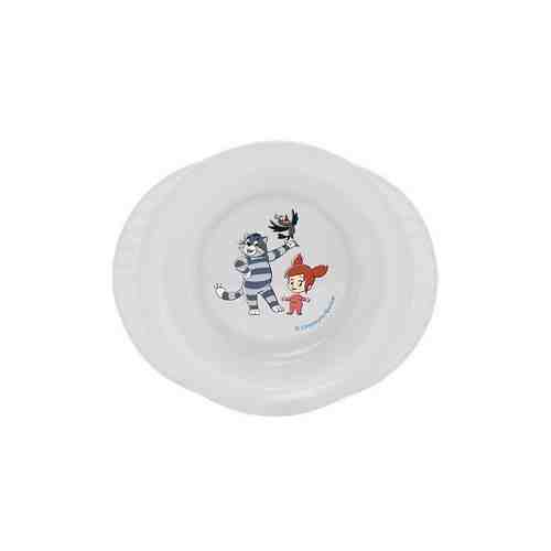 Тарелка пластиковая глубокая на присоске с 6 мес.цвет белый Мама тама (MT/040) арт. 1415182