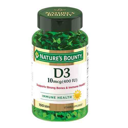 Витамин Д3 Nature's Bounty/Нэйчес баунти таблетки 400МЕ 250мг 100шт арт. 805516