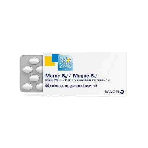 Магне-В6 (Магний + витамин В6) таблетки п/о 60шт арт. 772145