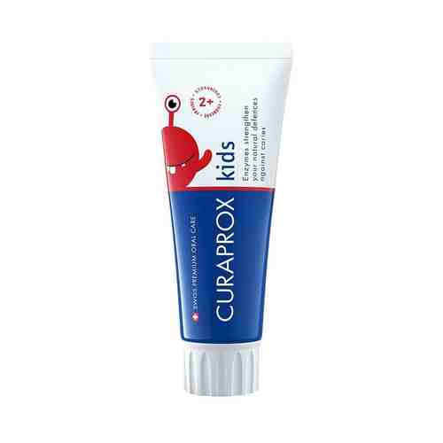 Паста зубная для детей старше 2 лет со вкусом клубники Kids Curaprox/Курапрокс 60мл арт. 2141266