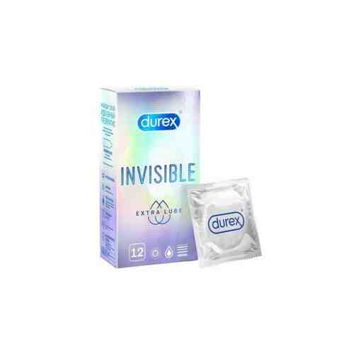 Презервативы из натурального латекса Invisible Extra Lube Durex/Дюрекс 12шт арт. 1513880
